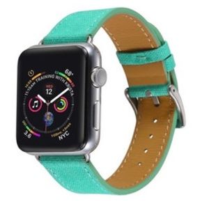 New Apple Watch Band Linen Leather Turquoise 38/40 mm